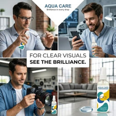 AQUA CARE Premium Lens Cleaner Spray 100ML X (PACK OF 3) – Remove Scratch, Dust & Smudge | Cleans Fingerprints, Dust, Oil from Eyeglasses, Sunglasses, Camera Lenses, Laptops, and Smartphone Screens