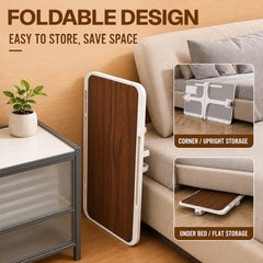 StarAndDaisy T9 Foldable Bed Table for Laptop & Study, 4-Level Adjustable Angled Tabletop, Large Desktop Surface with Anti-Slip Stopper, Tablet & Phone Slot, Storage Drawer, Stable Legs, PP & TPE