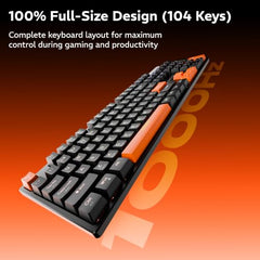 Zebronics Max Ninja 61W Mechanical Keyboard, 60% Compact Layout, Tri-Mode Rechargeable, N-Key Rollover, Linear Red Switches, 1000Hz Polling Rate, 61 Keys, Software Support, Win & Mac Support