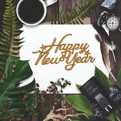 SYGA Set of 10 Pieces Happy New Year Decorative Wooden Craft Item