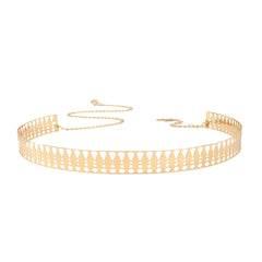 SYGA Women's Simple Patch Belt, Hollow Design Waist Chain, Dress Decorative(Gold)