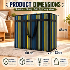 PulGos Pack-1, 75 Liter Under Bed Storage Bag| Extra Large Bag for clothes | Storage Organizers for Clothes & Blankets| Jumbo Storage Bags For Travel and Shifting| Big Foldable Bags with Dual Zipper