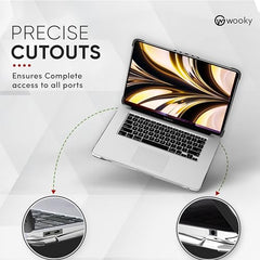 WOOKY MacBook Air M1 13.3 inch Shockproof 360 Degree PC + TPU Protection Plastic Hard Shell Flip Cover Case for MacBook Air A1932 A2179 A2337 (13.3 inch) - Black Clear