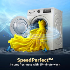 Bosch 7 kg 5 Star Front Load Fully-Automatic Washing Machine, Antibacterial Tech, AI ActiveWater, 15 Wash Programs, 53L Large Drum, SoftCare Paddle, Silver, WAJ24266IN (2026 Model)