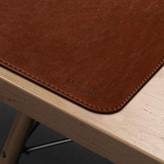 DailyObjects Large Premium Vegan Leather Desk Mat|Anti-Skid|Anti-Slip|85*45cm|Reversible Desk spread Turf Desk/Laptop Mat for Work from Home/Office/Gaming- Extended mouse pad and keyboard desk pad-Tan