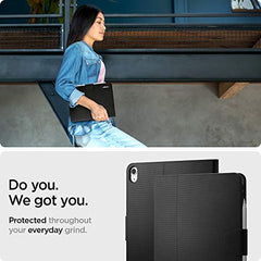 Spigen Flip case for iPad Air 11 inch M4 (2026), iPad Air 11 inch M3/M2 (2025-2024), 10.9 inch 5th/4th Gen (2022/2020), Trifold, Pencil Holder, Full Cover(Liquid Air Folio) - Black