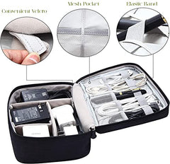 House of Quirk Electronics Accessories Organizer Bag, Universal Carry Travel Gadget Bag for Cables, Plug and More, Perfect Size Fits for Pad Phone Charger Hard Disk (Sky Blue)