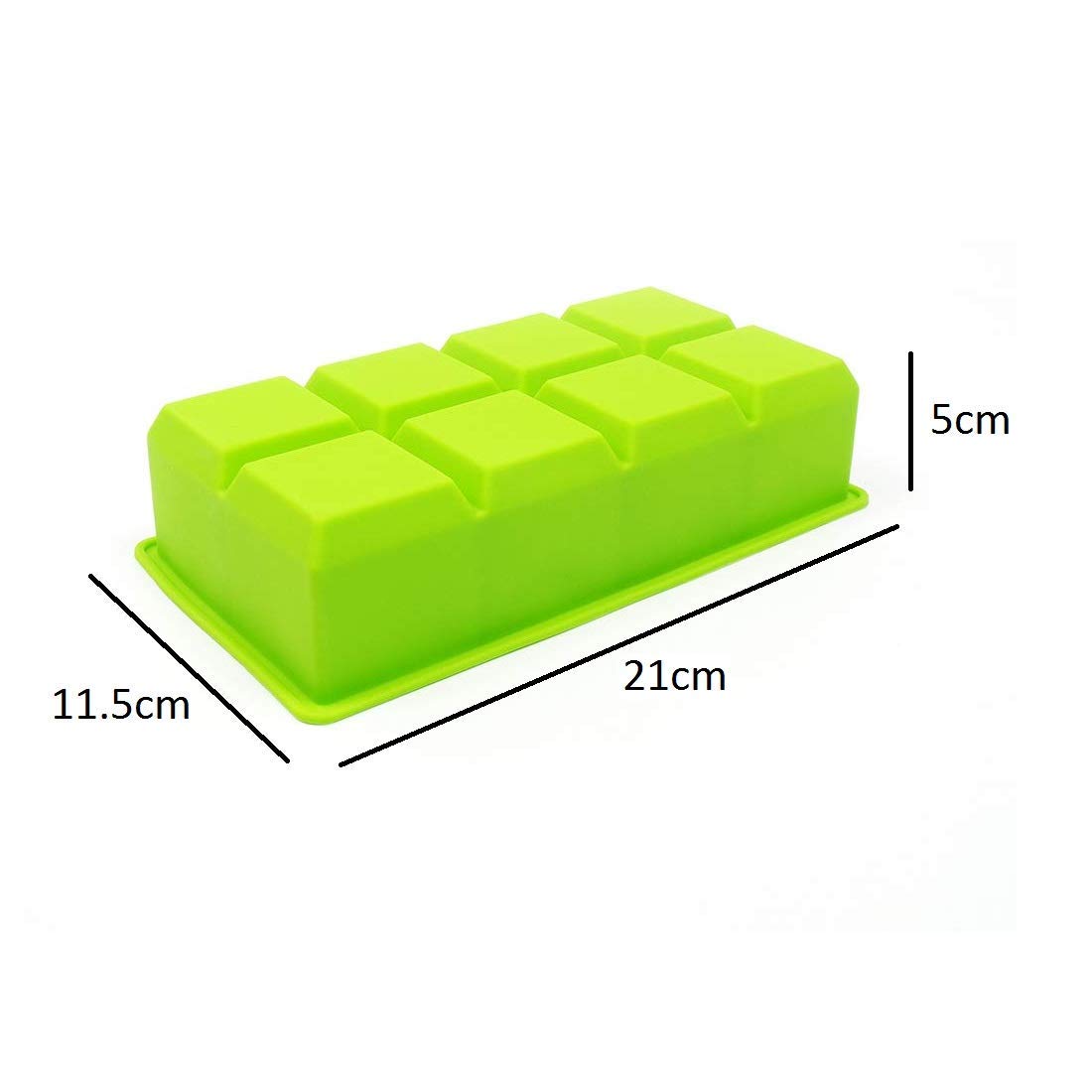 Syga 1 Pcs Silicone Mold Ice Cube Tray Easy Release Large Size Flexible 8 Cavities Square Mould for Whiskey and Cocktails (Random Color)
