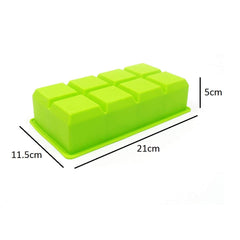 Syga 1 Pcs Silicone Mold Ice Cube Tray Easy Release Large Size Flexible 8 Cavities Square Mould for Whiskey and Cocktails (Random Color)