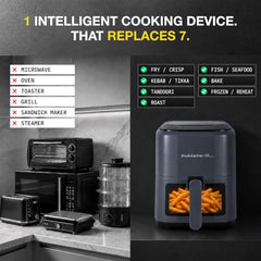 The Better Home Fumato 4.5L Digital Air Fryer, 1500W | Made for Indian Cooking | 7 Smart Presets | 360° Rapid Hot Air | Touchscreen | Viewing Window with Light | Recipe Book | 1-Year Warranty