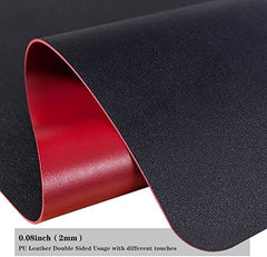 Dyazo Vegan PU Leather Mouse Pad for Remote Work/Office/Gaming, Large Desk Mat, Dual-Sided Anti-Slip, Water-Resistant Design (800 x 300mm, Navy Blue & Yellow)