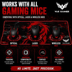 WAR HAMMER GX1050 Extended Size Gaming Mouse Pad| Stitched Edges| Non-Slip Rubber Base|Computer Laptop|Keyboard Mouse Pad for Office & Home (Extended XXL, GX3050 AR120)