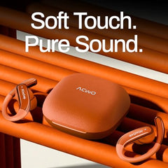 ACwO DwOTS Sense Pro True Wireless Earbuds, 42dB ANC, Voice-First Mic System for Clear Calls, Skin-Friendly Ear Hooks, 12mm Drivers, Dual Pairing, Sweat Resistant, Advanced Bluetooth Ear Buds (Orange)