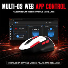 EvoFox Blaze 2 Plus Wired Gaming Mouse, 16,000 DPI, 1000Hz Polling Rate, 8 Programmable Buttons, RGB Lighting, Lightweight 98g, 220 IPS, 30G Acceleration, Windows & Mac Web Customization App