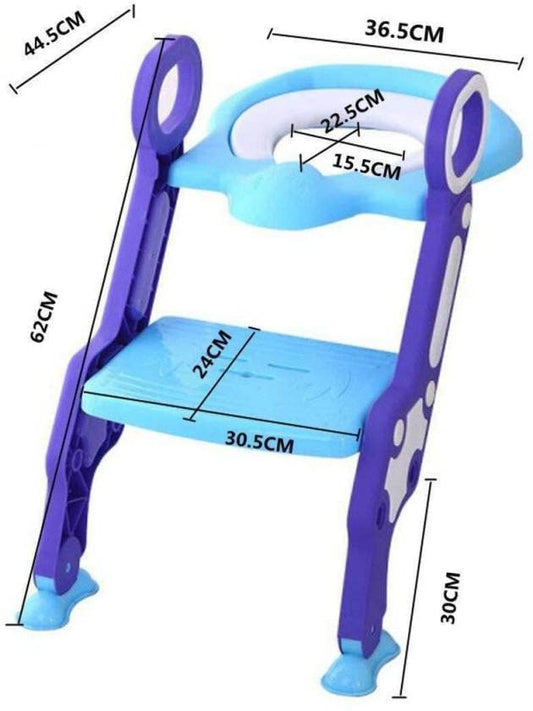 SYGA Toilet Potty Trainer Seat With Step And Ladder Chair Kit Potty Seat (Blue)