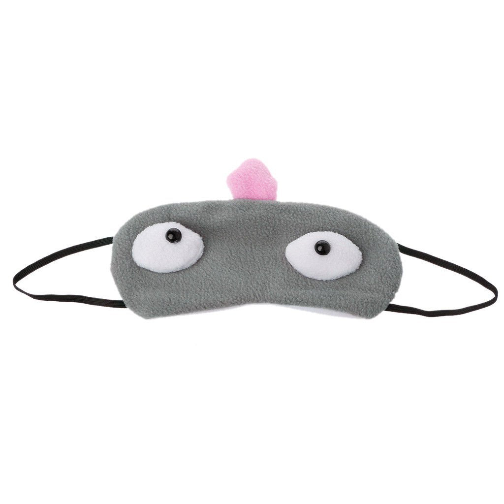 SYGA Cartoon Sleep Eye Mask Adjustable Head Strap Funny Eye Mask for Sleeping_Grey