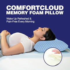 WELLGIVER Cervical Butterfly Pillow | Orthopedic Memory Foam for Neck & Shoulder Pain | Ergonomic Contour Design | Dual Height Support | Side Sleeper Pillow with Arm Rest - Pack of 1