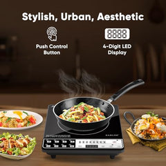 CADLEC CookFusion_5 2000W Induction Cooktop for Home & Kitchen | Powerful Performance, 7 Cooking Modes, LED Display, Auto Shut-Off & Overheat Protection | BIS Approved, 2-Year Warranty | Black