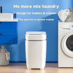 HOMEAPPY Mini Top Loading Washing Machine || Steel Drum Portable Washing Machine with Anti Bacterial Function of Blue UV Light Rotary Controller for Compact Laundry || Washing Underwear Baby Clothes