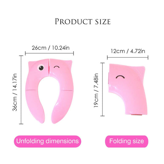 SYGA Cute Owl Pattern Folding Non Slip Pads Reusable Toilet Seat Cover Training Seat Covers Liners_Blue