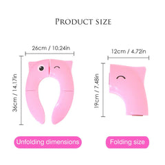 SYGA Cute Owl Pattern Folding Non Slip Pads Reusable Toilet Seat Cover Training Seat Covers Liners_Blue
