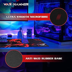 WAR HAMMER GX1050 Extended Size Gaming Mouse Pad| Stitched Edges| Non-Slip Rubber Base|Computer Laptop|Keyboard Mouse Pad for Office & Home (Extended XXL, GX3050 AR120)