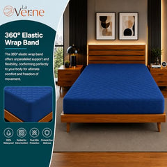 La Verne 100% Waterproof Premium Cotton Feel Mattress Protector Queen Size 78 x 60 Inches | Breathable and Hypoallergenic Ultra Soft Fitted Bed Protector Cover