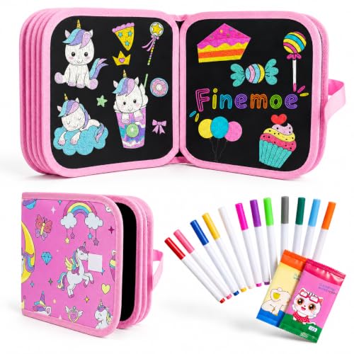 FINEMOE Erasable Doodle Book for Kids, Reusable Drawing Coloring Book ...