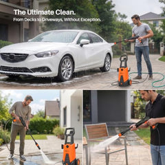 [2026 Enhanced Edition] IBELL WIND66 High Pressure Washer, 1550W Motor, 120 Bar Car Washer High Pressure Gun, 6.7 L/Min Flow, 5M Hose, Portable Pressure Washer for Car, Bike, Home & Outdoor Cleaning