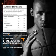 AS-IT-IS ATOM Creasure® Fully Soluble Creatine Monohydrate, Micronised & Unflavored, 33 Servings