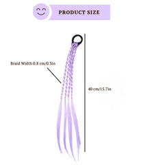 SYGA Girl Wig Headwear Kids Twist Braid Rope Ponytail Hair extension Styling Princess Baby Children Rubber Bands Hair Accessories (Gradient Lavender)