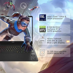 HP Omen Smartchoice, Intel Core Ultra 7 255H, 8GB RTX 5060, 24GB DDR5(Upgradeable) 1TB SSD, 2K, 165Hz, 3ms, IPS, 16''/40.6cm, Win11, M365*Office24, Shadow Black, 2.43kg, am0238tx, RGB Gaming Laptop