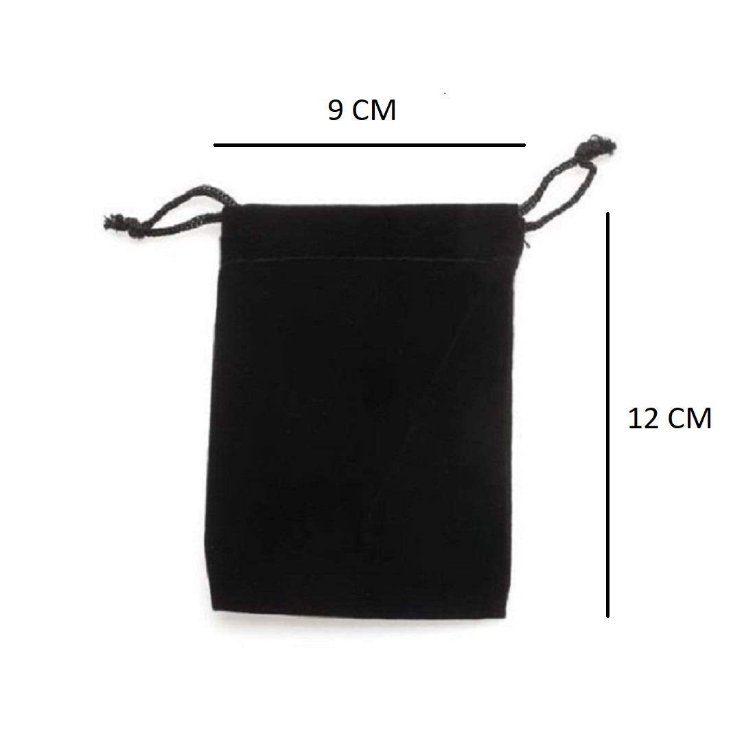 Syga Velvet Cloth Drawstring Pouches (Black) -Set of 50