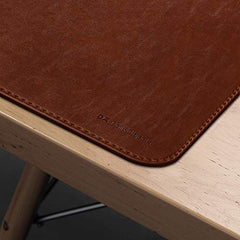 DailyObjects Large Premium Vegan Leather Desk Mat|Anti-Skid|Anti-Slip|85*45cm|Reversible Desk spread Turf Desk/Laptop Mat for Work from Home/Office/Gaming- Extended mouse pad and keyboard desk pad-Tan