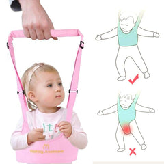 SYGA Handheld Baby Walker with Harness, Adjustable Walking Assistant Helper for Infant Child (Age 6 Months to 24 Months),Stand Up and Learn Walking, Pink