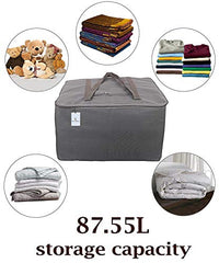 Kuber Industries (Pack of 3) Underbed Storage Bag | Waterproof Clothing-Bedding Bag | Foldable Blanket Bags | Closet Wardrobe Organizer with Handle | Large | Maroon Patti | Beige