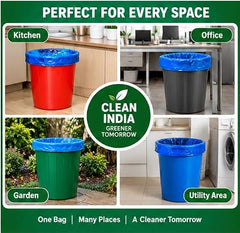 Clean India - Plastic Garbage Bags|6 Packs Of 30 Pcs | 19X21 Medium Disposable Garbage Trash Waste Dustbin Bags Of 54Cm X 48Cm (Ci19210008) - 180 Count