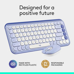 Logitech POP ICON Combo, Bluetooth Keyboard and Mouse Combo, Comfortable Typing, programmable Keys and Buttons, Quiet clicks, Easy-Switch up to 3 Devices - Graphite