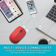 Rapoo M100 Multi Device Bluetooth 4.0, 5.0 & Wireless 2.4GHz Mouse, Blue