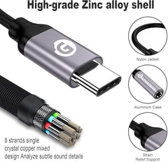GadgetBite Aux Type-C to 3.5mm Audio Adapter Connector with Built-in DAC Chip Compatible with iPhone 15 Pro Max/ 15 Pro/ 15 Plus, Galaxy S24 Ultra/ S23 Ultra/ S22/ S21, Flip/Fold, iPad Pro & Other