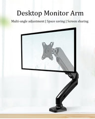 SYGA Monitor Stand Arm Desk Mount Fully Height Adjustable Bracket with C-Clamp & Gronment 180 Tilt Rotation Supports 16 to 31 Inch Monitors and TV (SingleArm Black)