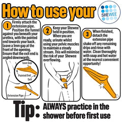 SHEWEE Flexi + Case - Reusable Pee Funnel – A Flexible, Larger Version Of The Original Female Urination Device Since 1999! Quickly, Easily & Discreetly, Wee Standing Up. Comes with Pipe & Case (Black)