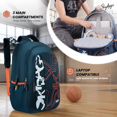 Skybags Brat Pro Max 35L Laptop Backpack (Upto 15.6"), 3 Compartments,Black