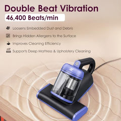 NexLev Mattress, Sofa & Carpet Vacuum Cleaner|For Dust Mites, Allergens & Pet Hair|4 Step Cleansing with Double Beat, UV Light, Dehumidification & Vacuum|HEPA captures 99.99% Dust|MR-01| 600 W| Beige