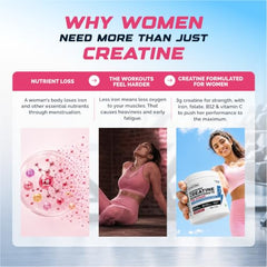 Wellcore Creatine Monohydrate For Women (33 Servings, Cranberry Crush)