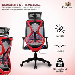Oakcraft Hurricane Premium Ergonomic Office Chair | Dynamic 2D Lumbar Support | High-Back Executive Chair for Office, Home & Workstation