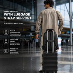 GadgetBite Zenith 32 Litre Laptop Bag with 15.6 Inch Laptop Compartment and Organiser Pocket for Men Women Boys Office College and Travel with Bottle Pocket Laptop Backpack - Black (Grey)