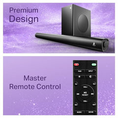 boAt Aavante 2.1 2000, 200W, EQ Modes, Multi Compatibility, Premium Design, Remote Control, v5.4 Bluetooth Sound bar, Home Theatre Soundbar Speaker(Premium Black)