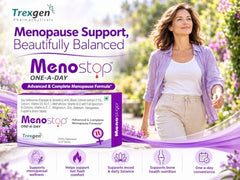 Trexgen Menostop ONE-A-DAY Menopause Support Tablets for Women | Soy Isoflavones, Black Cohosh, Calcium, Vitamin D3, K2-7, B-Complex & Essential Minerals | Hot Flash Comfort, Mood Balance, Bone Health & Daily Wellness | 30 Tablets