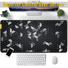 Ant Esports Pyramid Mouse Pad Gaming Mouse Pad Extended Mouse Mat (35.4*15.74*2mm) for Mouse Keyboard with Stitched Edges Waterproof Non-Slip Base Mousepads for Office Home Shop Gaming Extra Large